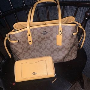 Coach carryall and accordion wallet